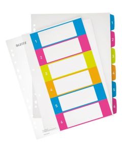 LEITZ Rejstříky  WOW - popisovatelné na PC, A4+ MAXI 1-6