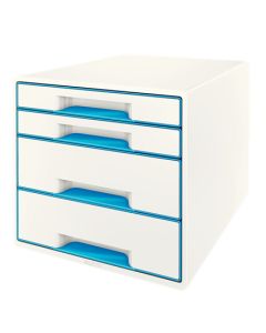 LEITZ Zásuvkový box  WOW CUBE, 4 zásuvky, světle modrá