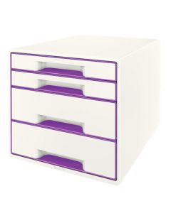 LEITZ Zásuvkový box  WOW CUBE, 4 zásuvky, purpurová