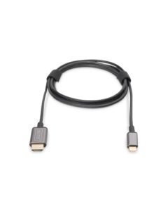 Digitus USB-C - HDMI kabelový adaptér, 1,8 m 4K/30 Hz, černý, kovový kryt