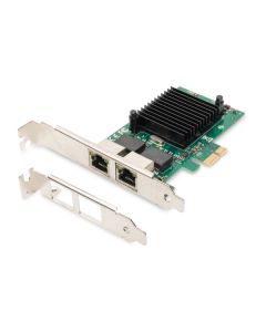 Digitus Karta Gigabit Ethernet PCI Express, dvouportová 32bitový držák s nízkým profilem, čipová sada Intel