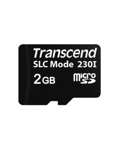 Transcend 2GB microSD230I 3D TLC (SLC mode) průmyslová paměťová karta, 22MB/s R, 21MB/s W, černá