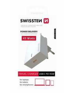 SWISSTEN SÍŤOVÝ ADAPTÉR PD3.0 45W BÍLÝ