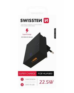 SWISSTEN SÍŤOVÝ ADAPTÉR PRO HUAWEI SUPER FAST CHARGE 22,5W ČERNÝ