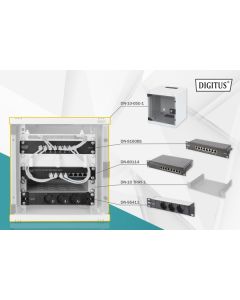 DIGITUS Síťový set 10 palců, včetně skříně 5U, PDU, police, 8 portového přepínače, patch panelu CAT 6