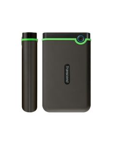 TRANSCEND 4TB StoreJet 25M3S SLIM, 2.5”, USB 3.0 (3.1 Gen 1) Externí Anti-Shock disk, tenký profil, šedo/zelený