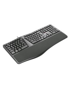 C-TECH klávesnice KB-113E USB, ERGO, černá, CZ/SK