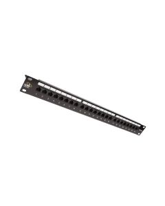 Solarix 19" Patch panel 24 x RJ45 CAT5E UTP 150 MHz černý 1U,  SX24-5E-UTP-BK