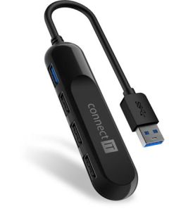 CONNECT IT USB-A hub USB 3.0, externí, ČERNÝ