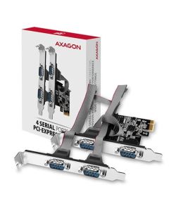 AXAGON PCEA-S4N, PCIe řadič - 4x sériový port (RS232) 250 kbps, vč. LP
