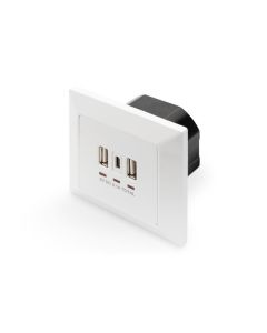 DIGITUS Nabíjecí zásuvka na zeď pro smartphony/tablety s 2 x USB A, 1 x USB Type-C ™, 3100 mA, UP
