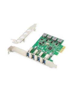 DIGITUS Přídavná karta USB PCI Express USB3.0, 4portový A / F, čipová sada: VL805, s vlastním napájením