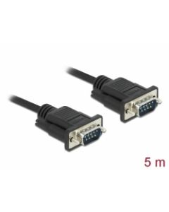 Delock Sériový kabel rozhraní RS-232 Sub-D9, ze zástrčkového na zástrčkový, délky 5 m