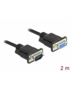 Delock Sériový kabel rozhraní RS-232 Sub-D9, ze zástrčkového na zásuvkový, délky 2 m