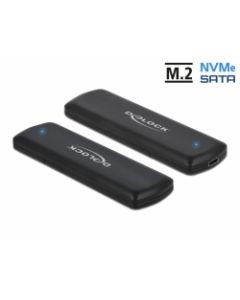 Delock Externí kombinované pouzdro USB Type-C™ pro M.2 NVMe PCIe nebo pro SATA SSD - beznástrojové