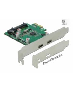 Delock PCI Express x1 Karta na 2 x externí SuperSpeed USB (USB 3.2 Gen 1) USB Type-C™ samice