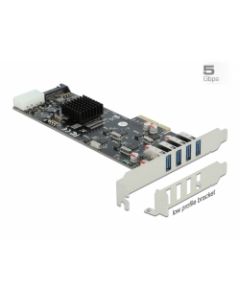 Delock PCI Express x4 Karta na 4 x externí SuperSpeed USB (USB 3.2 Gen 1) USB Typ-A samice Quad Channel - Low Profile