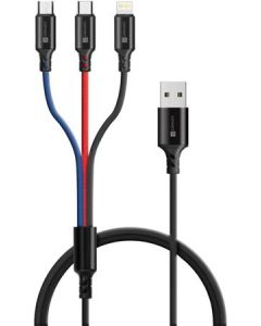 CONNECT IT Wirez 3in1 USB-C & Micro USB & Lightning, 1,2 m
