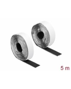 Delock Prilnavá páska suchého zipu Velcro, na zapínání háckovým a smyckovým povrchem, D 5 m x Š 25 mm, cerná