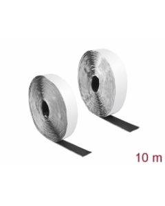 Delock Prilnavá páska suchého zipu Velcro, na zapínání háckovým a smyckovým povrchem, D 10 m x Š 25 mm, cerná