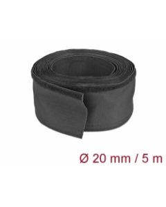 Delock Tkaninové opláštění s uzávěrem na suchý zip, 5 m x 20 mm, černé