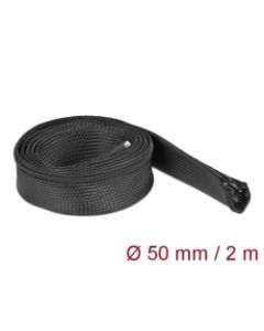 Delock Opletené opláštení se zipovým uzáverem, 2 m x 50 mm, cerné