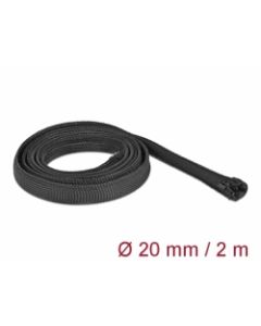 Delock Opletené opláštení se zipovým uzáverem, 2 m x 20 mm, cerné