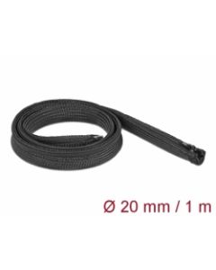 Delock Opletené opláštení se zipovým uzáverem, 1 m x 20 mm, cerné
