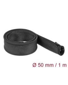 Delock Opletené opláštení se zipovým uzáverem, 1 m x 50 mm, cerné