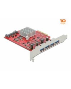 Delock PCI Express x4 Karta na 4 x externí SuperSpeed USB 10 Gbps (USB 3.2 Gen 2) USB Typ-A samice
