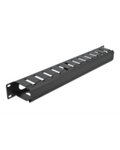 Delock Spojovací panel pro správu kabelů, rozměr 19”, se 2 otvory, 1U, černý