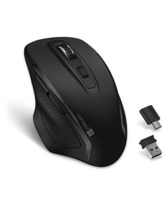 CONNECT IT Dual SmartSwitch bezdrátová myš, USB-A + C, ČERNÁ (+1x AA baterie zdarma)