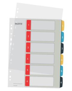 LEITZ Celoplastové rejstříky  Cosy A4 popisovatelné na počítači 1-6