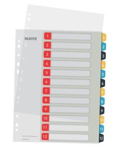 LEITZ Celoplastové rejstříky  Cosy A4 popisovatelné na počítači 1-12 