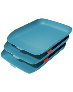 LEITZ Odkladač na dokumenty s organizérem  Cosy set 3 ks klidná modrá