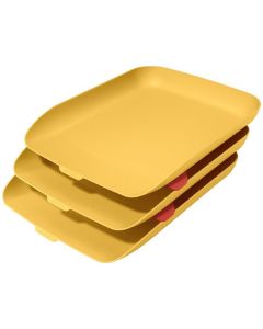 LEITZ Odkladač na dokumenty s organizérem  Cosy set 3 ks teplá žlutá
