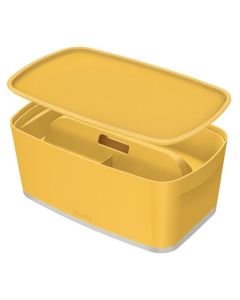 LEITZ Úložný box s víkem  MyBox Cosy + Organizér s držadlem, velikost S, teplá žlutá