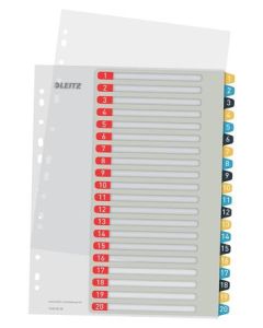 LEITZ Celoplastové rejstříky  Cosy A4 popisovatelné na počítači 1-20