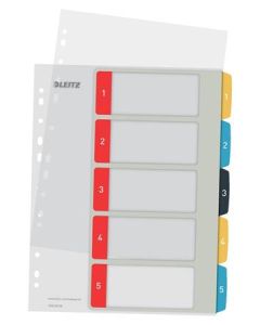 LEITZ Celoplastové rejstříky  Cosy A4 popisovatelné na počítači 1-5