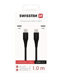 SWISSTEN NABÍJECÍ KABEL USB-C / USB-C 1,0 M ČERNÝ