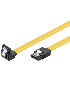 PremiumCord 0,7m SATA 3.0 datový kabel 1.5GBs / 3GBs / 6GBs, kov.západka, 90°
