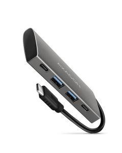 AXAGON HMC-4G2, USB-C 3.2 Gen 2 10 Gb/s hub, porty 2x USB-A + 2x USB-C, kabel USB-C 13cm