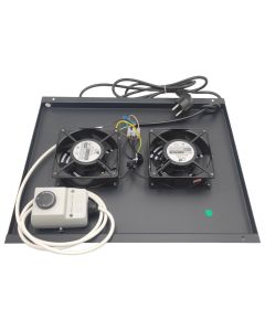 XtendLan Ventilace pro stojanové rozvadeče ECO hloubky 600mm, 2x ventilátor s termostatem