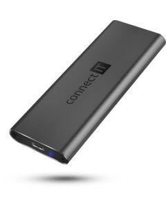 CONNECT IT AluSafe externí box pro SSD disky M.2 NVMe, 10 Gbps, USB-C, ANTRACITOVÝ