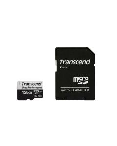 Transcend 128GB microSDXC 340S UHS-I U3 V30 A2 3D TLC (Class 10) paměťová karta (s adaptérem), 160MB/s R, 125MB/s W