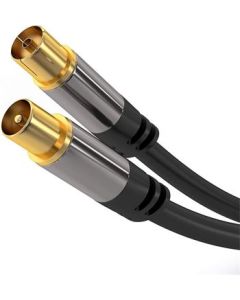 PremiumCord TV antenní HQ propojovací kabel M/F 75Ohm (135dB) 4x stínený 3m