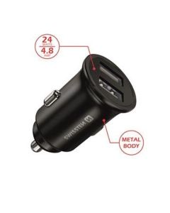 SWISSTEN CL ADAPTÉR 2x USB 4,8A METAL ČERNÝ