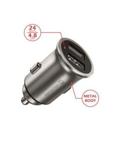 SWISSTEN CL ADAPTÉR 2x USB 4,8A METAL STŘÍBRNÝ