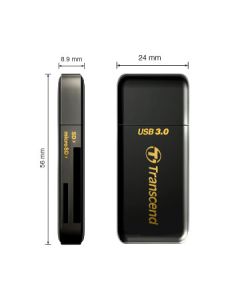 Transcend RDF5 USB 3.0 čtečka paměťových karet SDHC (UHS-I)/SDXC (UHS-I)/microSDHC (UHS-I)/microSDXC (UHS-I), černá