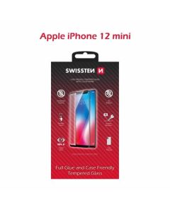 SWISSTEN OCHRANNÉ SKLO CASE FRIENDLY APPLE IPHONE 12 mini ČERNÉ